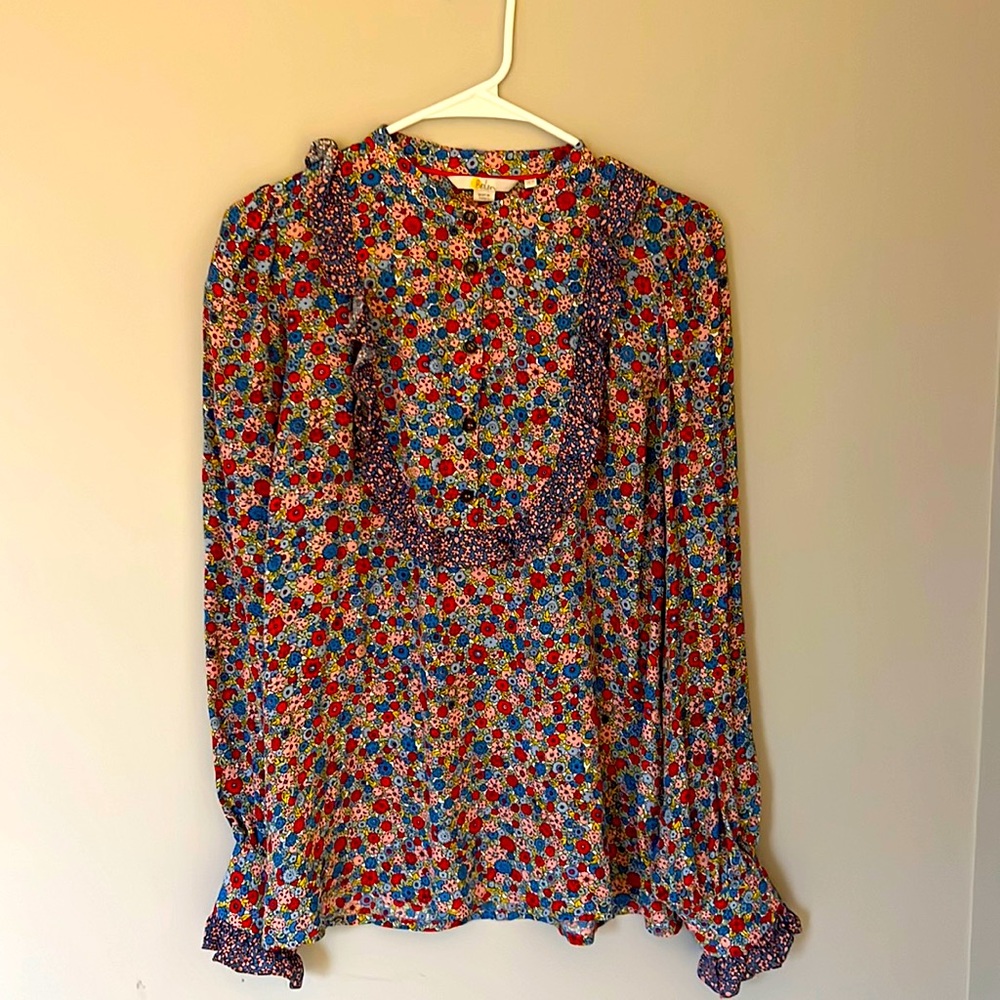 Boden Multi Floral Popover Top